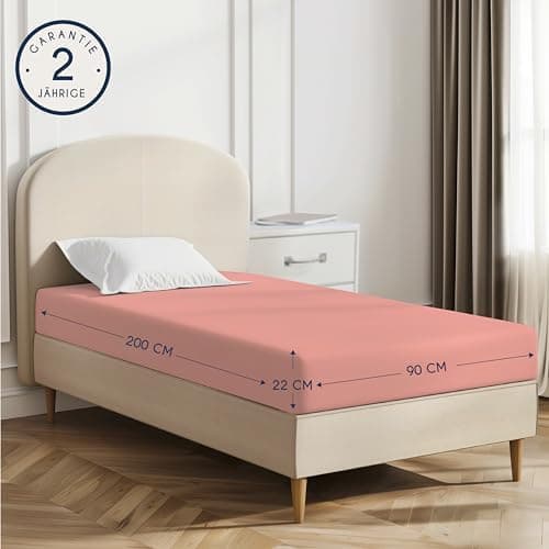 Dreamzie Spannbettlaken 90x190/200 cm – 100% Jersey‑Baumwolle, OEKO‑TEX STANDARD 100