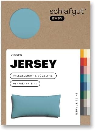 Schlafgut Easy Jersey Kissenbezug 40 x 40 cm – 100% Baumwolle, superweich & atmungsaktiv, Green Mid