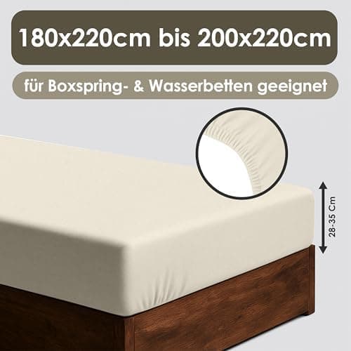 Jersey-Spannbettlaken / Spannbetttuch – 100% Baumwolle, 180x200–200x200 cm