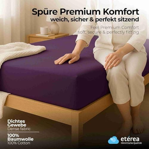 etérea Jersey-Spannbettlaken 80x200 cm Weiß – 100% Baumwolle, OEKO-TEX MADE IN GREEN & STANDARD 100