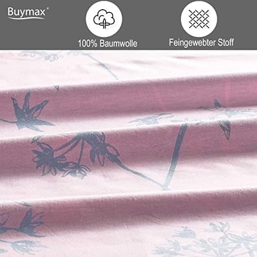 Buymax® Bettwäsche 200x200 3‑teilig (inkl. 2 x 80x80) – 100% Baumwolle Renforcé, OEKO‑TEX STANDARD 100