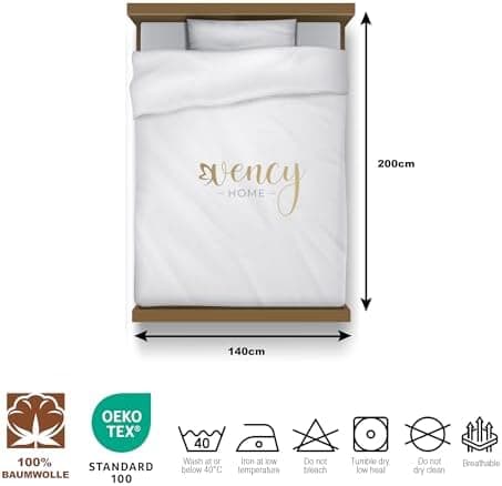 Vency Spannbettlaken 90x200 cm (bis 25 cm Matratzenhöhe) – 100% Baumwolle, Weiß