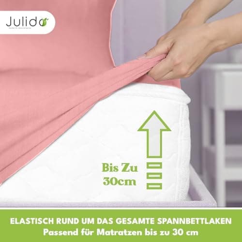 Julido Jersey-Spannbettlaken 140x200 cm – Baumwolle, OEKO-TEX® Standard 100, hautfreundlich & allergikergeeignet, Grün