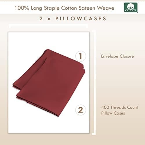 Pizuna Kissenbezüge 2er-Pack 40 x 80 cm Dunkelblau – 100% Langstapel-Baumwolle, 400 Fadenzahl