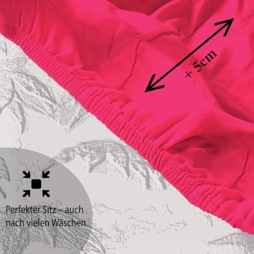 120x200 cm Jersey-Spannbettlaken – 100% Baumwolle, Weiß