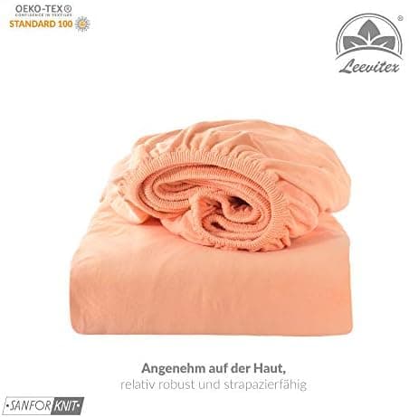 leevitex® Spannbettlaken 180x200–200x200 cm | 100% Jersey-Baumwolle | für Matratzen bis 25 cm
