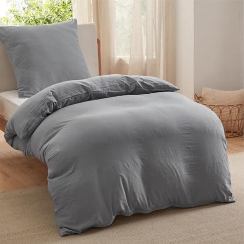 BEDSURE Bettwäsche 135x200 4‑teilig – Weiches Baumwoll‑Feeling Bettwäsche‑Set 135 x 200 cm, inkl. 2 Kissenbezüge 80x80,