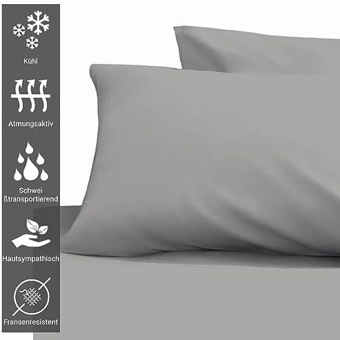 Pizuna Kissenbezüge 2er-Pack 40 x 80 cm Dunkelblau – 100% Langstapel-Baumwolle, 400 Fadenzahl
