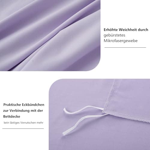 RUIKASI Bettwäsche-Set 4-teilig 135x200 Mikrofaser, 2x Bettbezug 135x200 + 2x Kissenbezug 80x80 cm, OEKO‑TEX, weich & bü