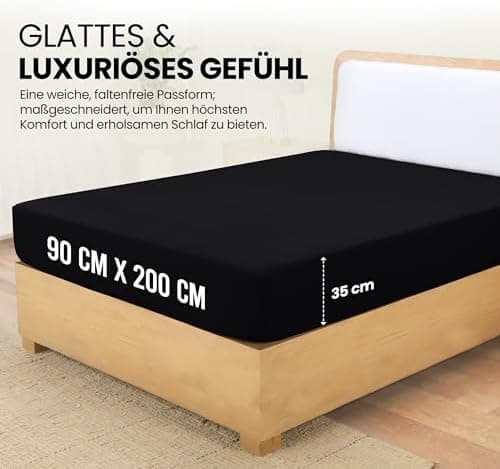 Utopia Bedding Spannbettlaken 180×200 cm – Grau, gebürstete Polyester‑Mikrofaser, OEKO‑TEX zertifiziert