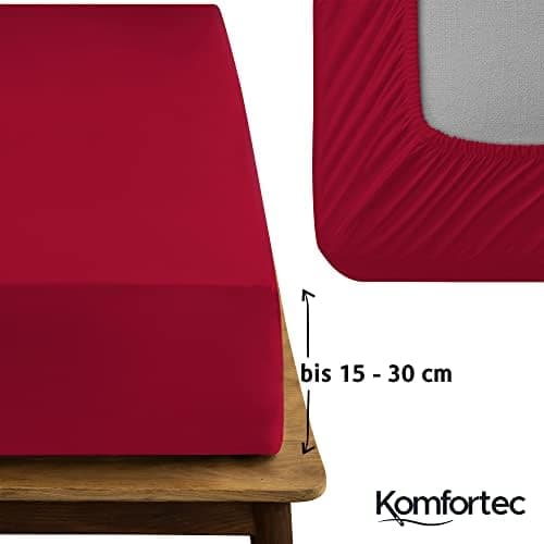Komfortec Spannbettlaken 90x200 cm Jersey-Baumwolle – OEKO-TEX® Standard 100, Rundumgummizug für perfekte Passform, Weiß
