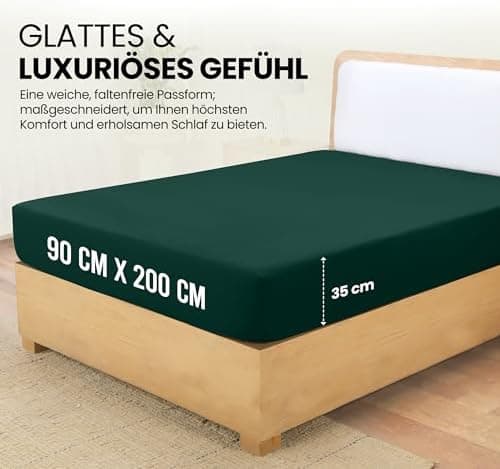 Utopia Bedding Spannbettlaken 180×200 cm – Grau, gebürstete Polyester‑Mikrofaser, OEKO‑TEX zertifiziert