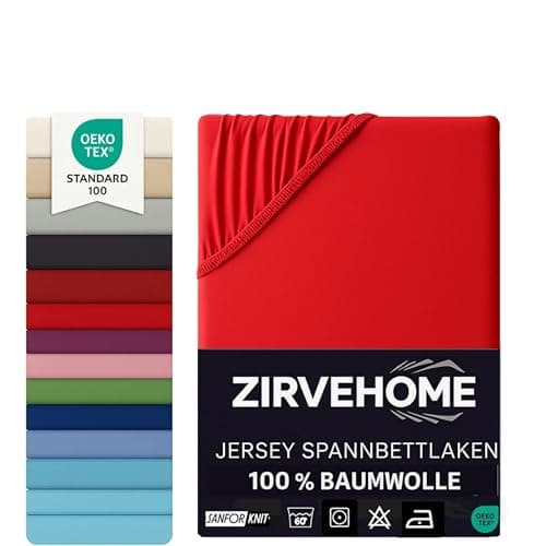Spannbettlaken 120x200 cm – Jersey 100% Baumwolle – für Matratzen bis 25 cm Höhe
