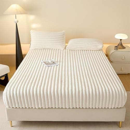 Premium Plüsch-Spannbettlaken 120x200 cm (für Matratzhöhe 5–28 cm) – weich & hautfreundlich, inkl. Kissenbezug-Paar