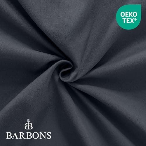 BARBONS Spannbettlaken 140x200 cm – 100% Baumwolle Jersey, für Boxspringbett & Matratzen bis 27 cm – Hellgrau