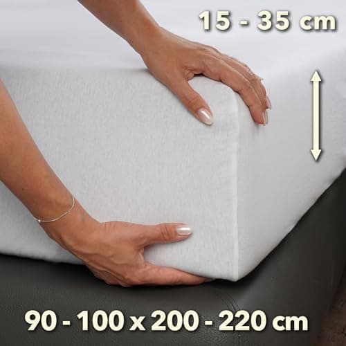 STUDIO Spannbettlaken Jersey – 97 % Baumwolle / 3 % Elastan – 120×200 / 120×220 / 130×200 / 130×220 cm, passend für Matr