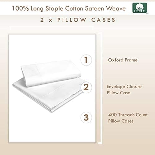 Pizuna Kissenbezüge 2er-Pack 40 x 80 cm Dunkelblau – 100% Langstapel-Baumwolle, 400 Fadenzahl