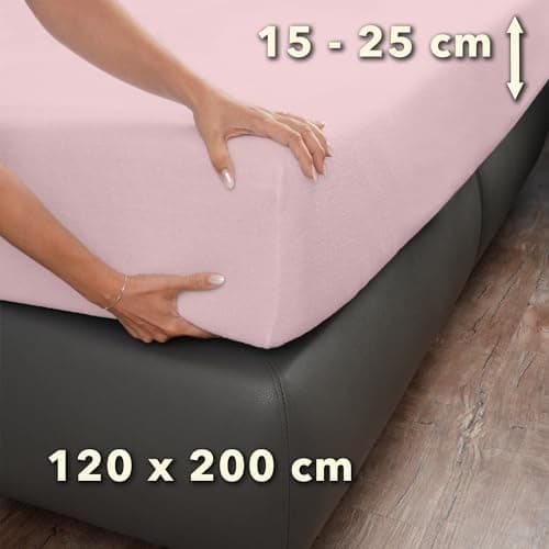 STUDIO Basic Frottee-Spannbettlaken 90 x 200 cm – weiches 80% Baumwolle/20% Polyester, elastisch & bügelfrei, OEKO-TEX f