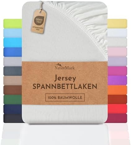 NatureMark Jersey-Spannbettlaken – 100% Baumwolle, 120 x 200 cm (Schoko Braun)