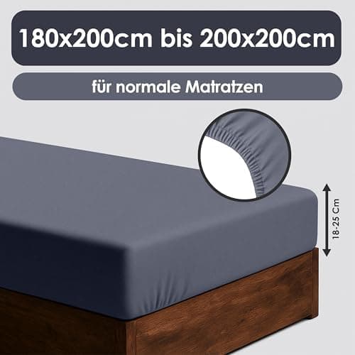 Jersey-Spannbettlaken / Spannbetttuch – 100% Baumwolle, 180x200–200x200 cm