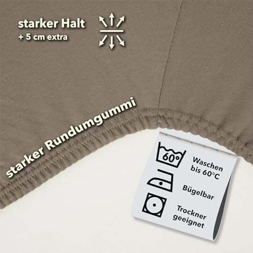 STUDIO Spannbettlaken Jersey – 97 % Baumwolle / 3 % Elastan – 120×200 / 120×220 / 130×200 / 130×220 cm, passend für Matr