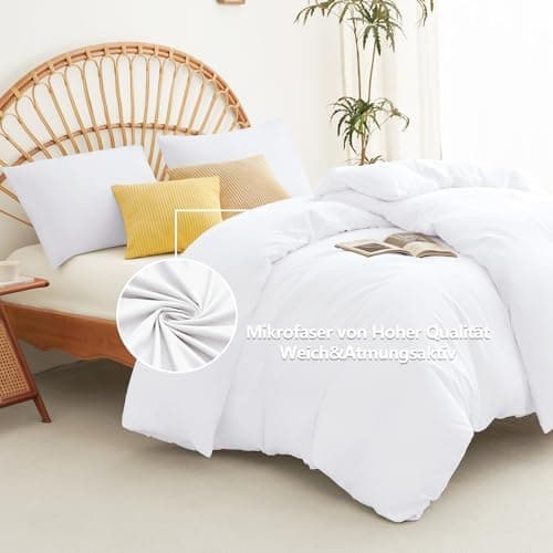 WAVVE Bettwäsche 135x200 – 4‑teiliges Mikrofaser‑Set Anthrazit (inkl. 2×80×80 cm Kissenbezüge) mit Reißverschluss, OEKO‑