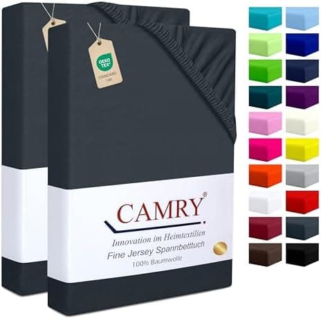 Camry Spannbettlaken 180x200–200x200 cm – Baumwoll‑Jersey Orange