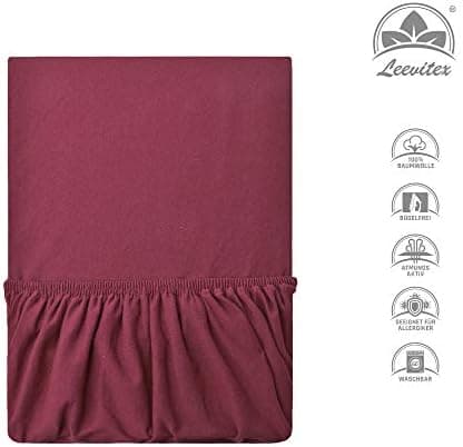 leevitex® Spannbettlaken 180x200–200x200 cm | 100% Jersey-Baumwolle | für Matratzen bis 25 cm