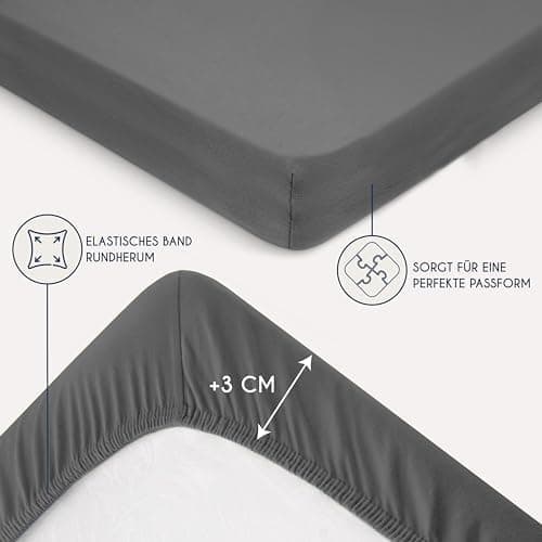 Dreamzie Spannbettlaken 90x190/200 cm – 100% Jersey‑Baumwolle, OEKO‑TEX STANDARD 100