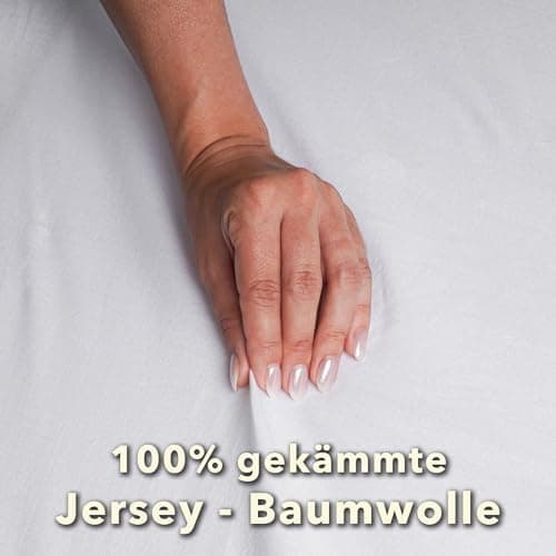 STUDIO Basic Spannbettlaken 200×220 cm – Jersey aus 100% gekämmter Baumwolle, elastisch & bügelfrei, passend für Matratz