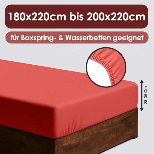 Jersey-Spannbettlaken / Spannbetttuch – 100% Baumwolle, 180x200–200x200 cm