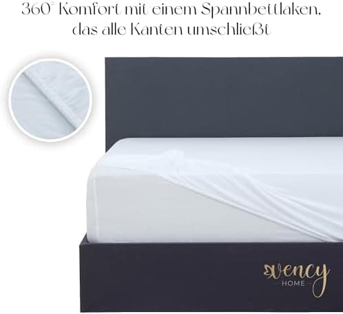 Vency Spannbettlaken 90x200 cm (bis 25 cm Matratzenhöhe) – 100% Baumwolle, Weiß