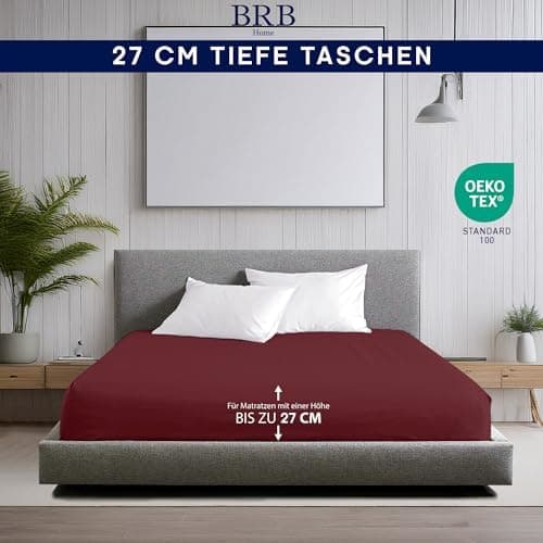 Spannbettlaken 90×200 cm – 100% Baumwolle (Oeko‑TEX) – für dicke Matratzen bis 27 cm