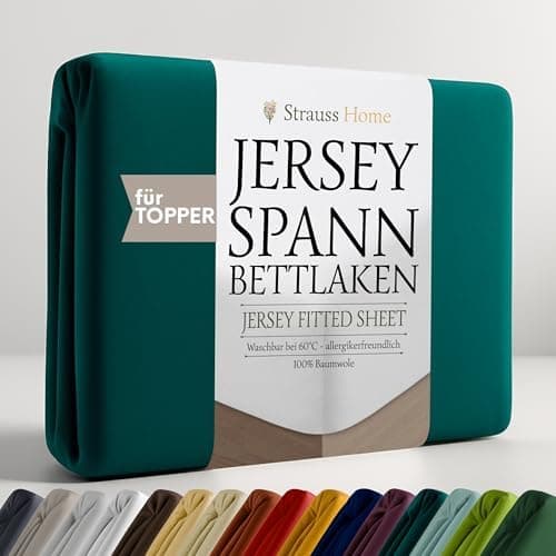 Jersey-Spannbettlaken / Spannbetttuch – 100% Baumwolle, 180x200–200x200 cm