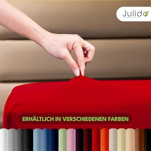 Julido Jersey-Spannbettlaken 140x200 cm – Baumwolle, OEKO-TEX® Standard 100, hautfreundlich & allergikergeeignet, Grün