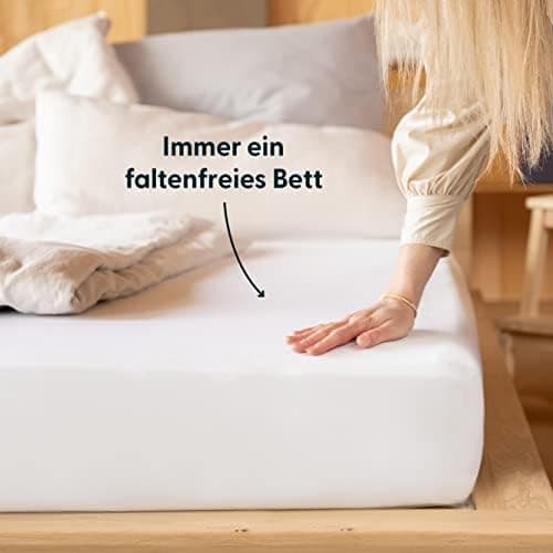 Spannbettlaken 180–200 × 200–220 cm – Baumwoll‑Jersey 190 g/m², faltenfrei