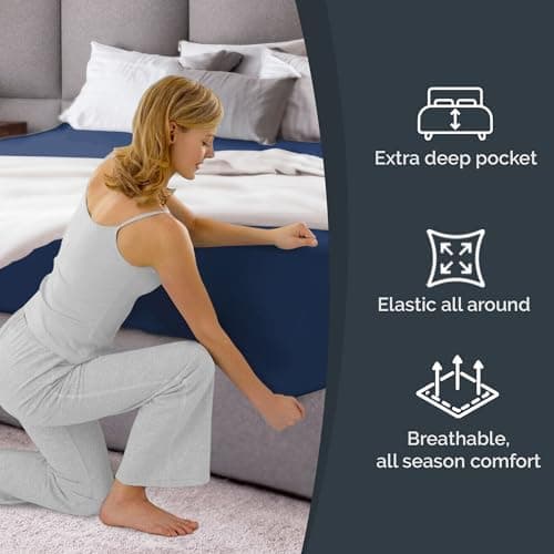 Spannbettlaken 180x200 cm – Extra tiefes Spannbetttuch bis 40 cm (16") – Weiche gebürstete Mikrofaser, knitterfrei & sch