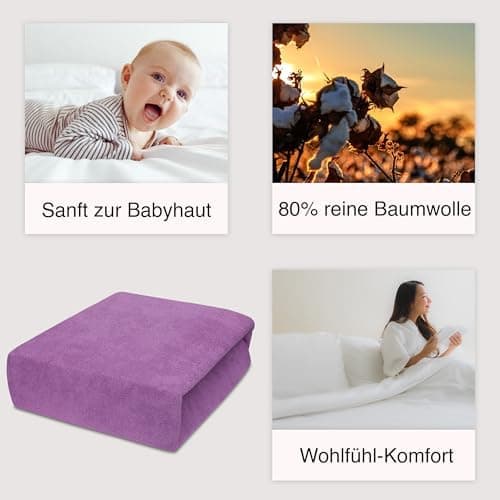 Elastisches Jersey-Spannbettlaken 90x180 cm – 100% Baumwolle, kuschelig warm