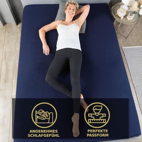 MALIKA® Spannbettlaken 120x200 cm – Jersey-Baumwolle Spannbetttuch, passend für Matratzen bis 28 cm