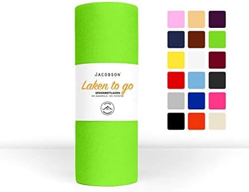 Jacobson Jersey-Spannbettlaken – 50% Baumwolle/50% Polyester, elastisch & hautsympathisch – 180–200 x 200 cm, 1er Set, N