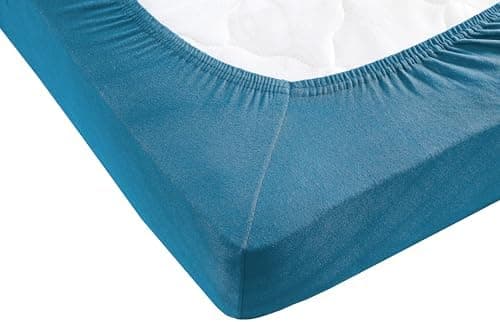 Jersey-Spannbettlaken 100% Baumwolle – 90–100×200 cm, für Matratzen bis 25 cm (Steghöhe bis 23 cm), Beige