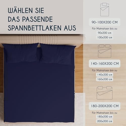 Dreamzie Topper-Spannbettlaken 180×200–200×200 cm – Jersey-Baumwolle 150 g/m², OEKO‑TEX STANDARD 100, extra niedrige Sei