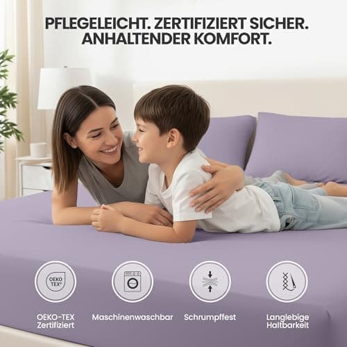 Utopia Bedding 2er-Set Spannbettlaken 140 x 200 cm – OEKO-TEX MADE IN GREEN zertifiziert – 35 cm Tiefe Tasche