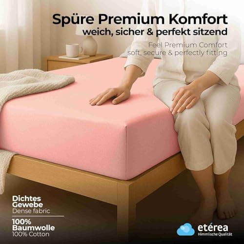etérea Jersey-Spannbettlaken 80x200 cm Weiß – 100% Baumwolle, OEKO-TEX MADE IN GREEN & STANDARD 100