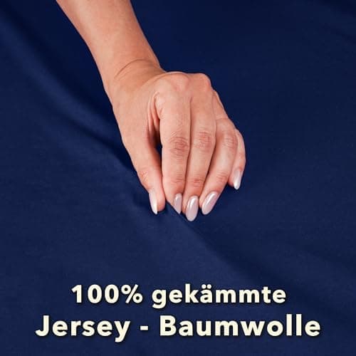 STUDIO Basic Spannbettlaken 200×220 cm – Jersey aus 100% gekämmter Baumwolle, elastisch & bügelfrei, passend für Matratz