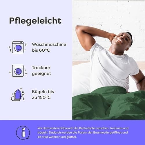 Wolkenfeld Baumwolle-Bettwäsche 135x200 mit Kissenbezug 80x80 – Atmungsaktiv, Hautfreundlich & Pflegeleicht – Hellgrau