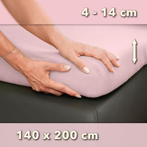 STUDIO Basic Spannbettlaken 200×220 cm – Jersey aus 100% gekämmter Baumwolle, elastisch & bügelfrei, passend für Matratz