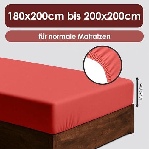 Jersey-Spannbettlaken / Spannbetttuch – 100% Baumwolle, 180x200–200x200 cm