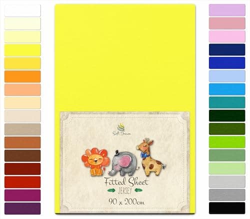 Soft Dream Spannbettlaken 90x200 cm Dunkelgrau – 100% gekämmte Baumwolle Jersey – für Kinder- & Juniorbett
