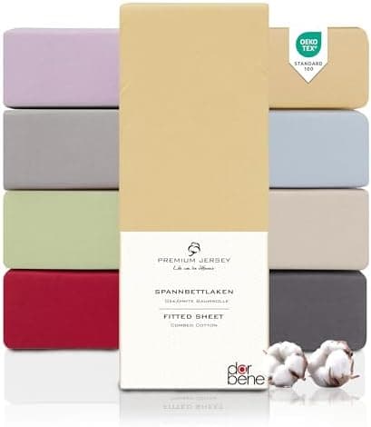 Spannbettlaken 90x200 – Jersey 100% gekämmte Baumwolle, passend für Matratzen bis 30 cm